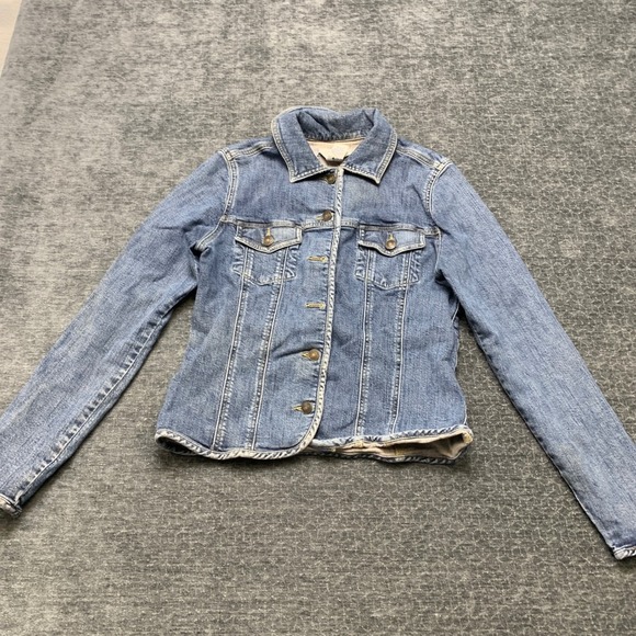 Geoffrey Beene Jackets & Blazers - Geoffrey Beene Sport Trucker Jacket Womens 4 Blue Denim Cotton Stretch Outdoor